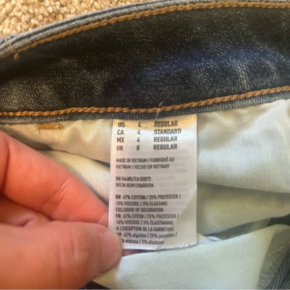 Women's Denim Jeans Size 4 Skinny American Eagle Super Stretch - Picture 9 of 12